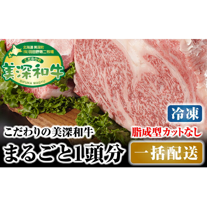 【ふるさと納税】北海道 こだわりの美深和牛1頭分 成型脂カットなし（冷凍）　【お肉・牛肉・サーロイン・焼肉・バーベキュー】