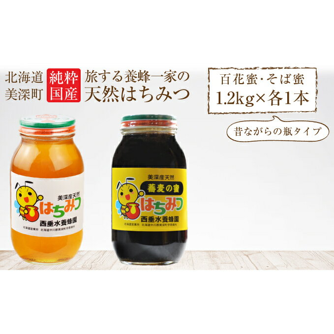 39位! 口コミ数「0件」評価「0」北海道美深産 天然はちみつ1.2kg（瓶）、そばはちみつ1.2kg（瓶）　【蜂蜜・はちみつ】