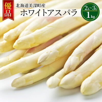 ホワイトアスパラ 1kg(2L～3L)［優品］北海道 美深町産 アスパラガス 野菜　【 北海道野菜 旬の野菜 甘い みずみずしい 】　お届け：2024年4月中旬～2024年6月上旬