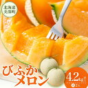 【ふるさと納税】【2025年発送】びふかメロン大2玉(合計4.2kg以上) 北海道 美深町産 赤肉 メロン 産直 高級 果肉 果汁 芳醇 香り甘い デザート フ...