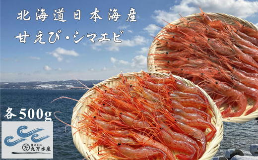 【ふるさと納税】6-016-007　冷凍甘えび・しまえびセット 各500g　【海老・エビ・甘海老・あまエビ・海老・エビ】　お届け：入金確認後、随時発送（おおよそ1週間～1ヶ月）