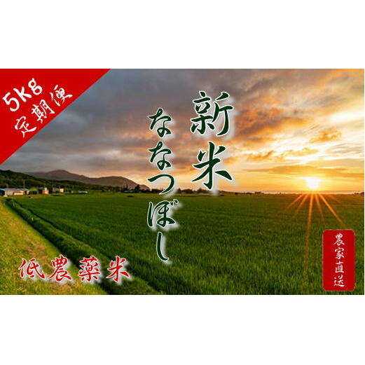 6-050-002　新米・増毛町産ななつぼし 5kg×6ヶ月（10月～3月）【横関農園】　【定期便・お米】　お届け：10月～3月までの6ヶ月間毎月25日前後にお届けします。