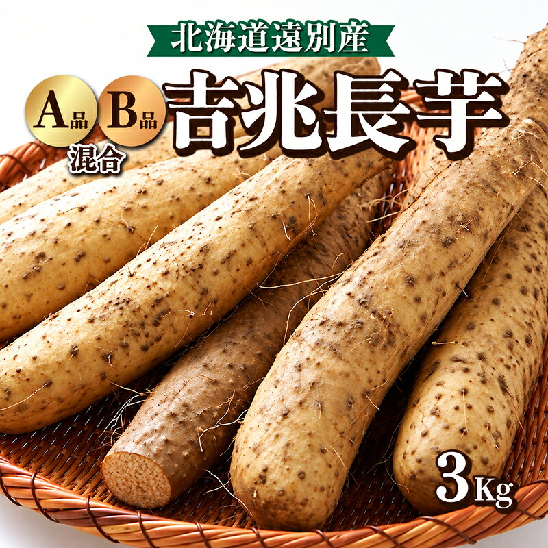 2026年12月上旬よりお届け！ 北海道産 吉兆長芋 AB混合品 3kg 長芋 ながいも 長いも 山芋 とろろ 国産 野菜 根菜 新鮮 ねばり とろろ芋 生食 お好み焼き とろろご飯 煮物 焼き物 ご当地 特産品 お取り寄せ グルメ 人気 おすすめ 北海道 遠別町 北海道遠別町