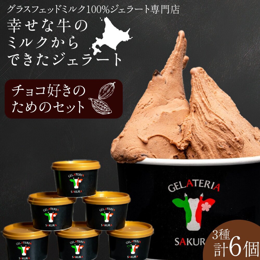乐天商城 - 【ふるさと納税】幸せな牛のミルクからできたジェラート チョコ好き6個セット ＜（株）SAKURA STYLE＞