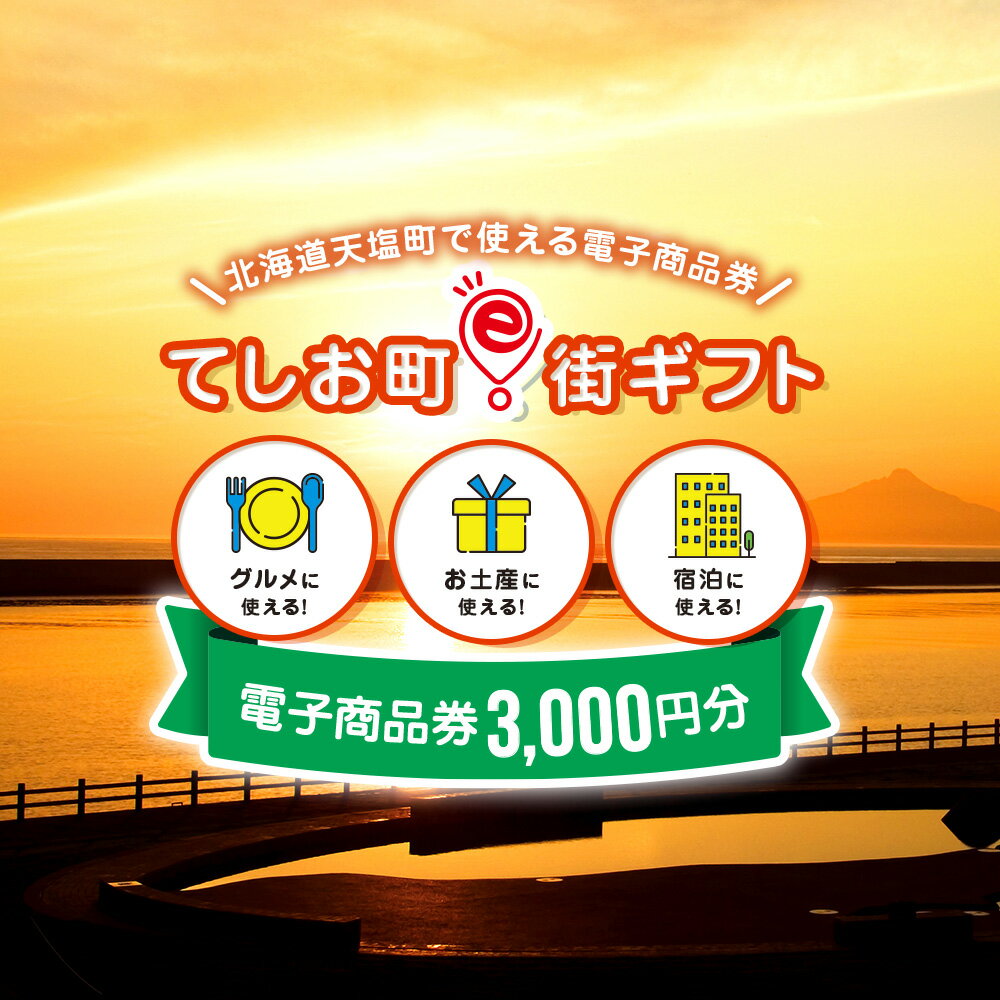 天塩町e街ギフト 3,000円分