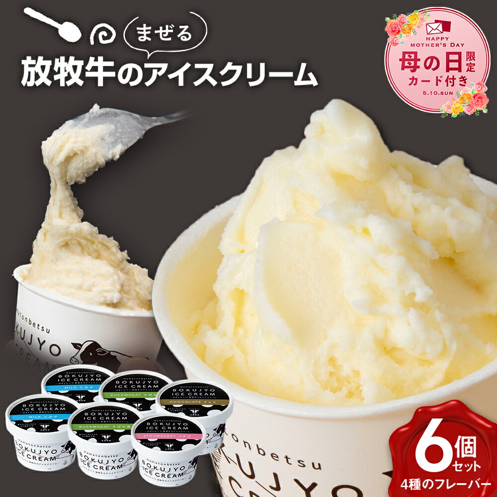 [母の日フェア 4/27入金分まで]北海道 お菓子 スイーツ 放牧牛 アイスクリーム 4種6個 セット アイス 冷凍 ギフト北海道ふるさと納税 ふるさと納税 北海道 浜頓別 通販 贈答品 贈り物