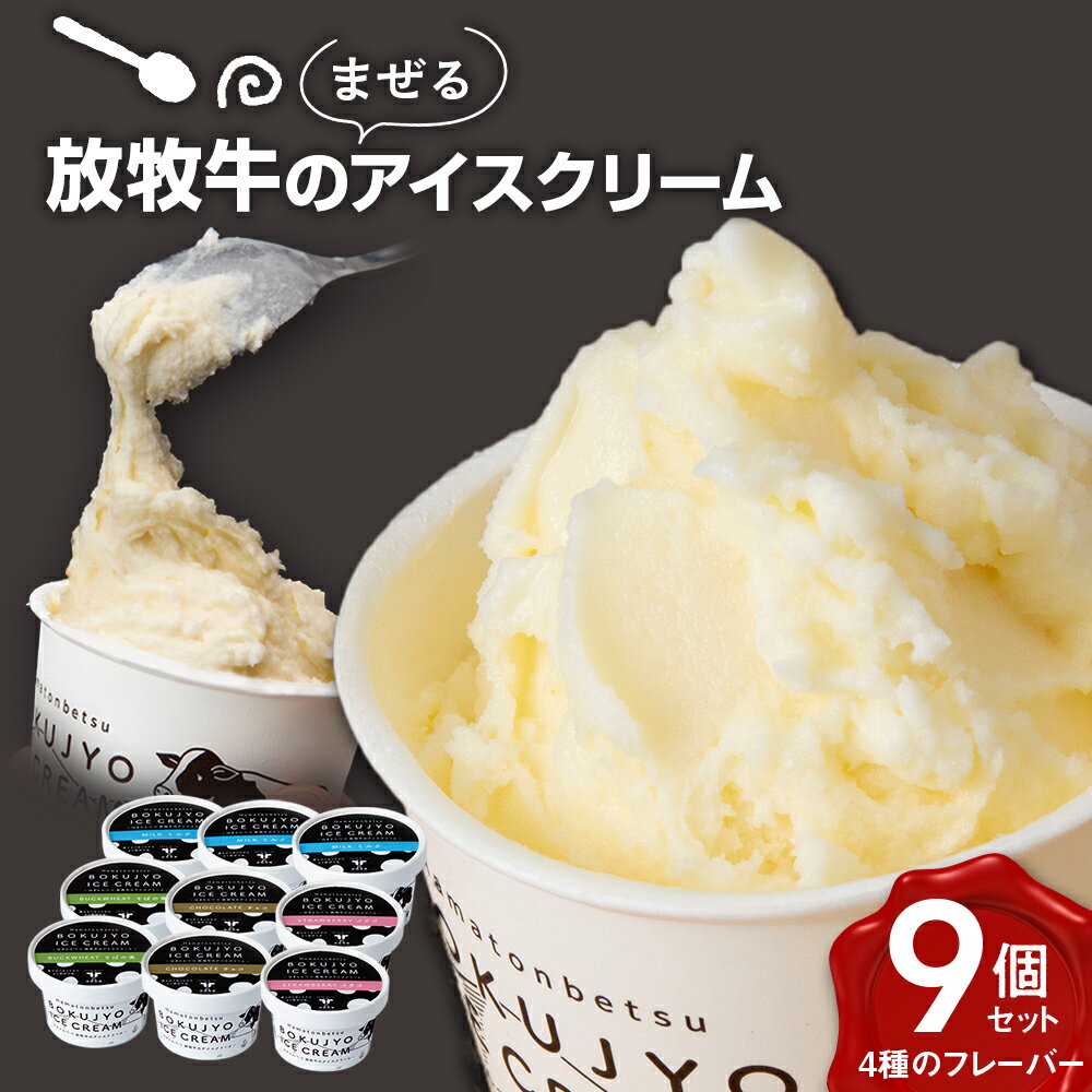 【ふるさと納税】 北海道 お菓子 スイーツ 放牧牛 アイスクリーム 4種9個 セット アイス 冷凍 ギフト...
