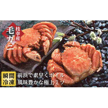 【ふるさと納税】冷凍ボイル毛がに570g×2尾 オホーツク枝幸産（-196℃液体窒素瞬間凍結品）マルタカ高田商店　【 毛カニ 蟹 冷凍 ボイル 毛がに 2尾 オホーツク枝幸産 濃厚 ミソ 瞬間冷凍 】