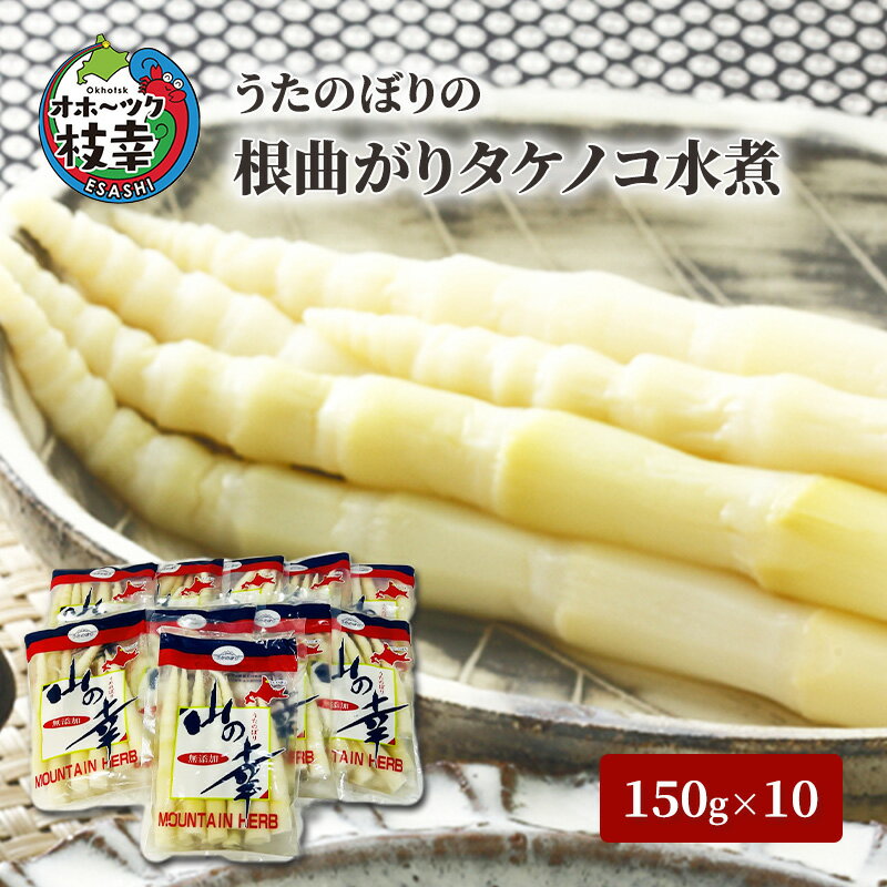 【ふるさと納税】うたのぼりの根曲がりタケノコ水煮150g×10【オホーツク枝幸】 【惣菜・タケノコ水煮・筍・タケノコ】