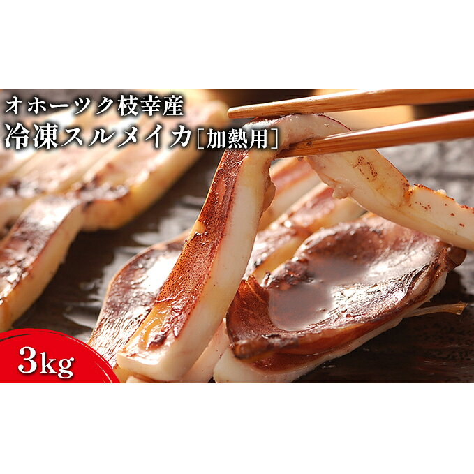 オホーツク枝幸産 冷凍スルメイカ3kg［加熱用］山上佐藤水産魚貝類