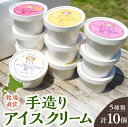 【ふるさと納税】★4.60高評価★ 手造り アイスクリーム 5種 80ml×10個 ( ミルク パンプキン ロイヤルクリーム 木いちごorよもぎ 季節の店長セレ...