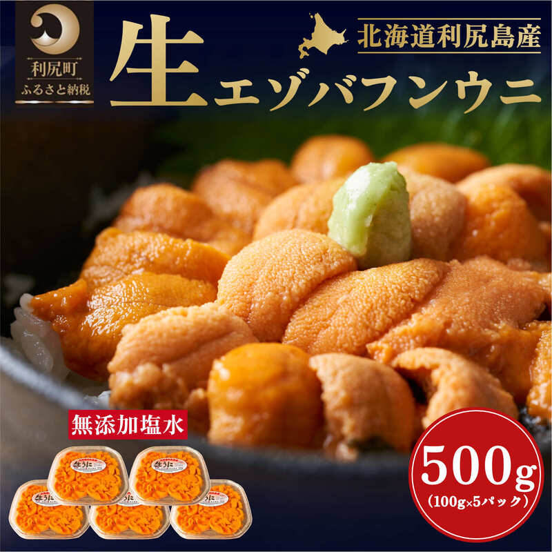 6位! 口コミ数「0件」評価「0」北海道 利尻島産 塩水生うに（バフンウニ）100g×5パック [2024年6月出荷開始先行受付] ウニ 塩水ウニ　【魚貝類・ウニ・雲丹】　お･･･ 