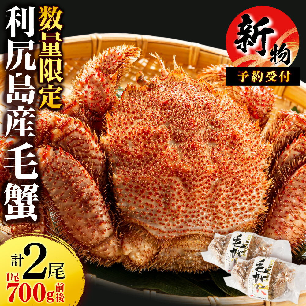 【ふるさと納税】利尻島産 毛ガニ 大サイズ （700g前後）2尾＜利尻漁業協同組合＞北海道ふるさと納税 利尻富士町 ふるさと納税 北海道 海鮮 北海道 カニ 蟹 毛ガニ 毛蟹 蟹みそ 濃厚 蟹棒 蟹甲羅 新物のサムネイル