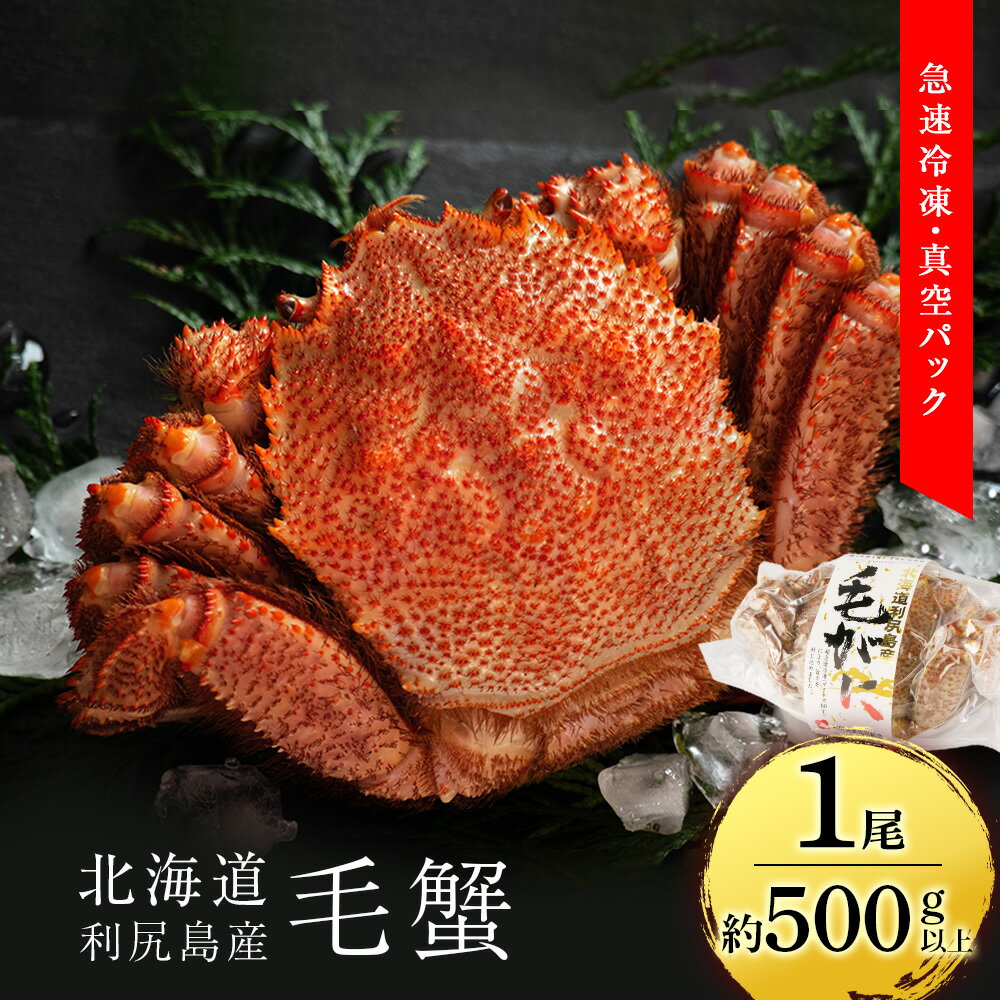 【ふるさと納税】利尻島産 毛ガニ 中小サイズ（500g以上） 1尾＜利尻漁業協同組合＞北海道ふるさと納税 利尻富士町 ふるさと納税 北海道 海鮮 北海道 カニ 蟹 毛ガニ 毛蟹 蟹みそ 濃厚 蟹棒 蟹甲羅のサムネイル