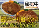 【ふるさと納税】幌延町産 秘境牛ハンバーグ2種食べ比べセットC〈デミグラス・和風おろし　各2個〉