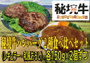 【ふるさと納税】幌延町産 秘境牛ハンバーグ2種食べ比べセットB〈レギュラー・和風おろし　各2個〉