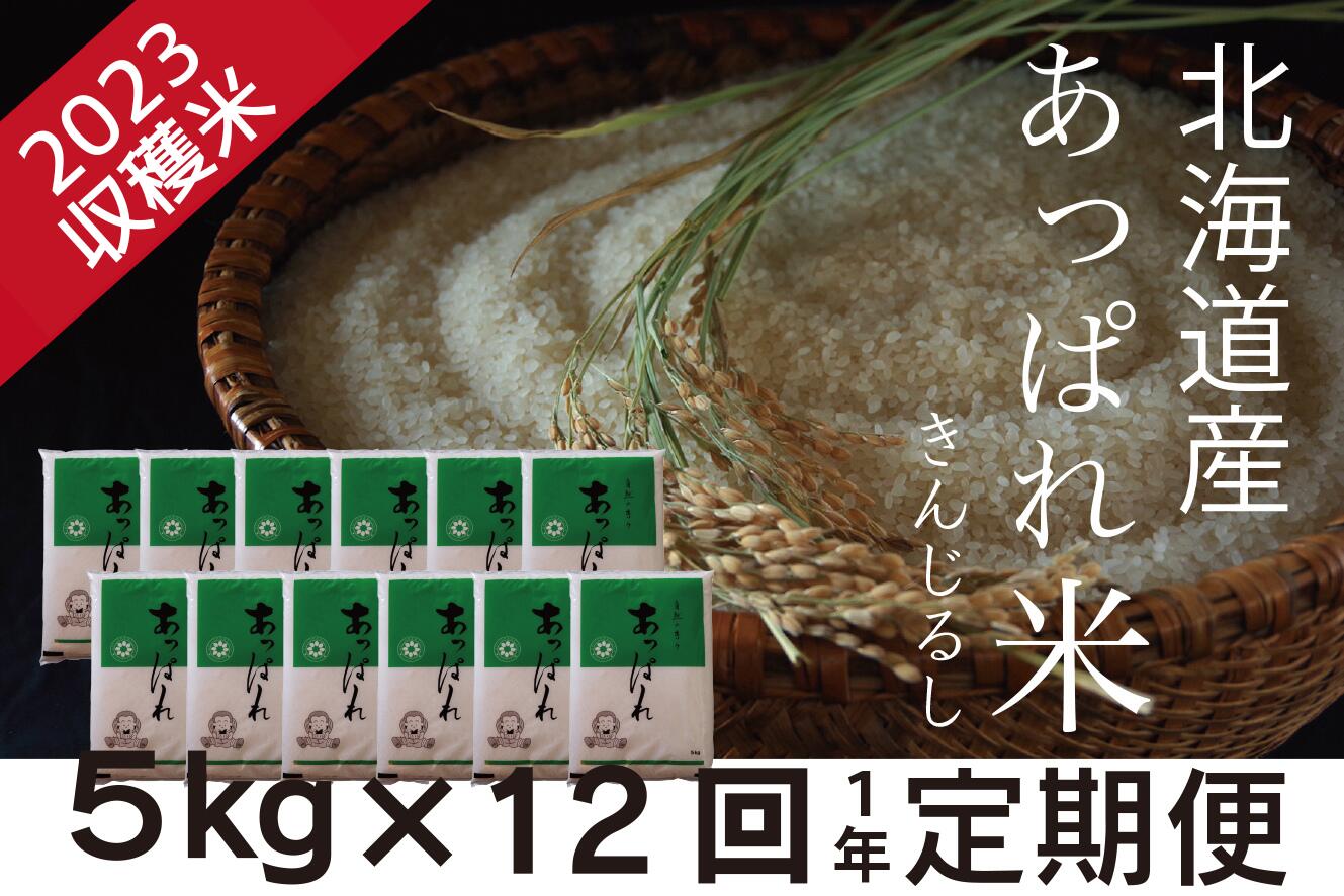【ふるさと納税】お米定期便 北海道産 あっぱれ米金印 5kg×12回 TBTZ010のサムネイル