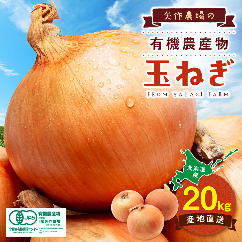 【ふるさと納税】【先行受付】令和8年産 有機栽培玉ねぎ 20kg (有)矢作農場 | 玉ねぎ たまねぎ タマネギ 玉葱 大容量 オニオン 甘い 有機栽培 国産 産地直送 カレー ハンバーグ 煮込み 炒め物 北海道 津別町 送料無料