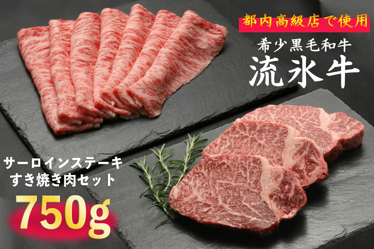 【ふるさと納税】流氷牛ステーキ肉＆すき焼き肉セット（S） 750g 【 ふるさと納税 人気 おすすめ ランキング 肉 にく 牛 和牛 黒毛和牛 希少 流氷牛 ステーキ すき焼き 今半 霜降り やわらかい 旨味 おいしい セット 詰合せ 詰め合わせ 北海道 津別町 送料無料 】 TBTR005