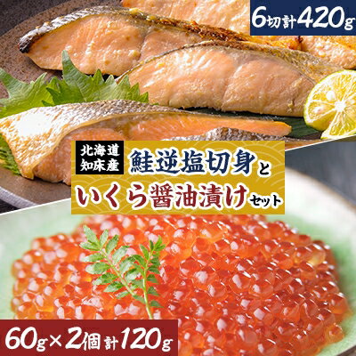 【ふるさと納税】知床産鮭逆塩切身といくら醤油漬けセット　6切420g・60g×2個(計540g)【ハッピーフーズ】【1266844】