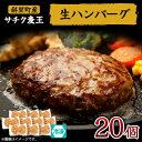 【ふるさと納税】北海道産豚肉 冷凍 生ハンバーグ 20個 知床斜里産「サチク麦王」使用 (加熱用)【配送不可地域:離島・沖縄県】【1516614】