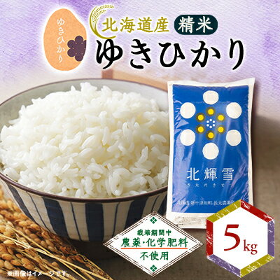 【ふるさと納税】【北海道産】ゆきひかり 5kg 〈栽培期間中農薬・化学肥料不使用〉 精米【1548577】