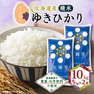 【ふるさと納税】【北海道産】ゆきひかり 10kg(5kg×2袋)〈栽培期間中農薬・化学肥料不使用〉 精米【1548579】
