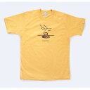【ふるさと納税】「知床トコさん」×久米繊維 コットンTシャツ 冬眠柄/黄色 Mサイズ 半袖【配送不可地域:離島・沖縄県】【1634935】