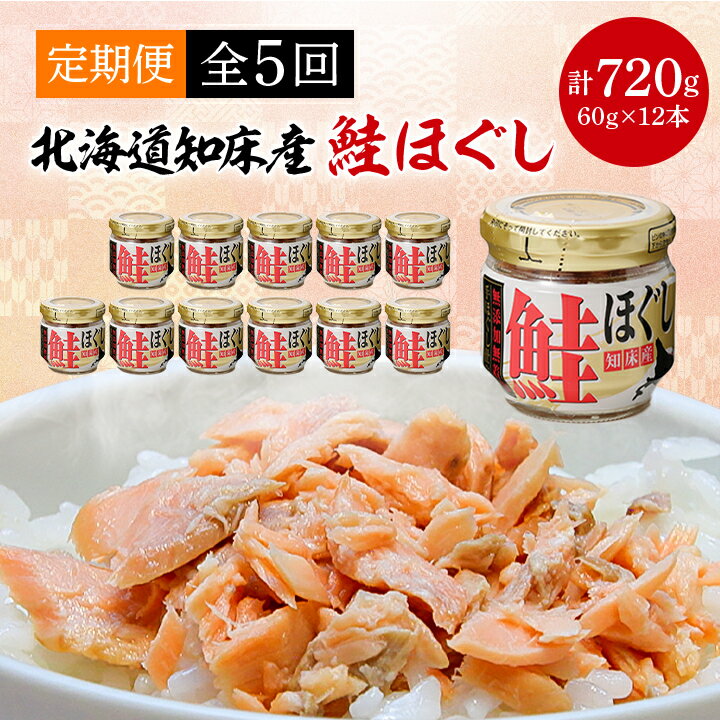 10位! 口コミ数「0件」評価「0」【毎月定期便】知床産　鮭ほぐし　60g×12本(計720g)全5回【4010370】