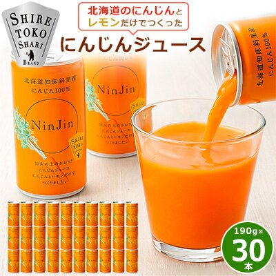 【ふるさと納税】 知床 斜里産 にんじんジュース (190g×30本) 無添加 北海道人参使用 ストレート の ...