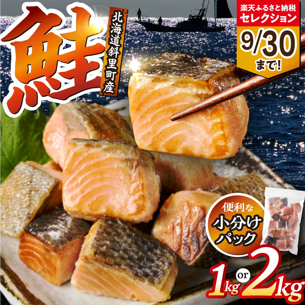 楽天ふるさと納税セレクション参加中[訳あり]北海道斜里町産 骨取り無塩 天然ダイスサーモン 1kg 2kg[無添加]北海道 サーモン 鮭 切り身 250g 4袋 8袋 ダイスカット 骨なし 無塩 無添加 小分け 冷凍 セット 北海道 斜里町[配送不可地域:離島・沖縄県]