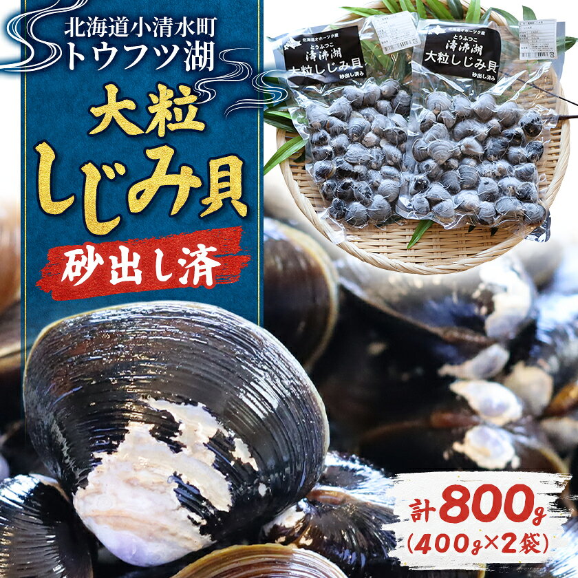 【北海道小清水町】トウフツ湖 大粒しじみ貝400g×2袋(砂出し済)_ しじみ貝 大粒しじみ トウフツ湖 砂出し済 冷凍 味噌汁 しじみ汁 美味しい 人気 おすすめ【配送不可地域：離島】【1739471】