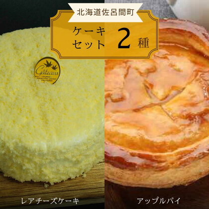 2種のケーキセット（レアチーズケーキ・アップルパイ） 【 ふるさと納税 人気 おすすめ ランキング 菓子 ケーキ レアチーズケーキ アップルパイ 甘い 美味しい 北海道 佐呂間町 送料無料 】 SRMJ023