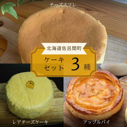 3種のケーキセット（チーズスフレ・レアチーズケーキ・アップルパイ） 【 ふるさと納税 人気 おすすめ ランキング 菓子 ケーキ チーズスフレ アップルパイ レアチーズケーキ 甘い 美味しい 北海道 佐呂間町 送料無料 】 SRMJ026