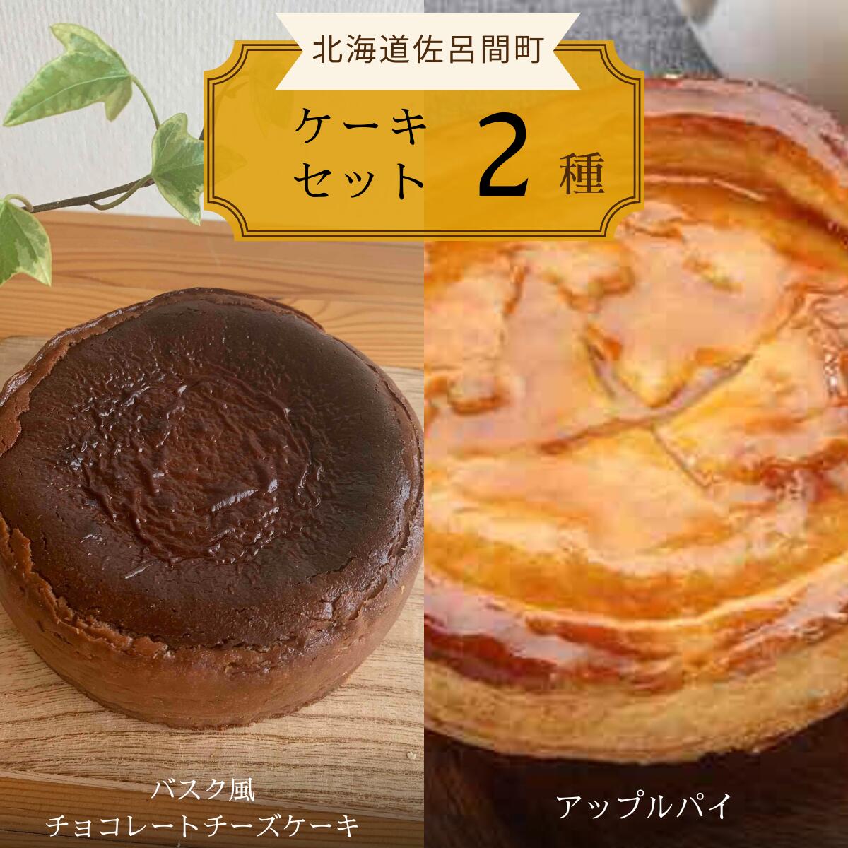 2種のケーキセット(バスク風チョコレートチーズケーキ・アップルパイ) [ ふるさと納税 人気 おすすめ ランキング 菓子 ケーキ バスク風 チョコレートチーズケーキ アップルパイ 甘い 美味しい 北海道 佐呂間町 送料無料 ]