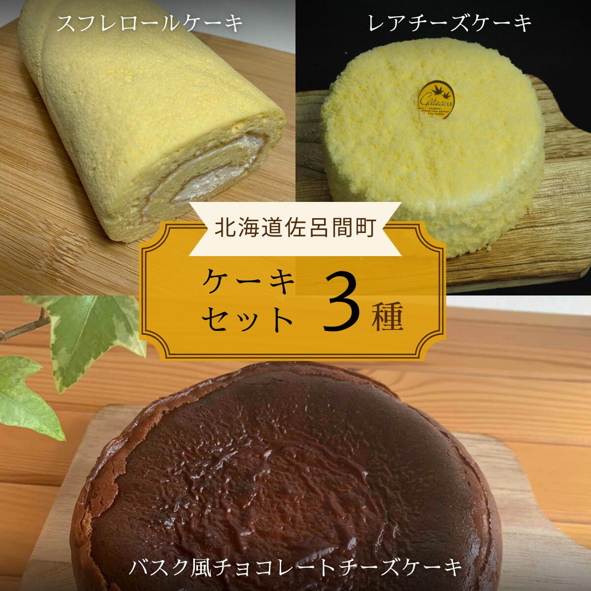 【ふるさと納税】3種のケーキセット 【 ふるさと納税 人気 おすすめ ランキング 菓子 洋菓子ロールケーキ スフレロールケーキ レアチーズケーキ チョコチーズケーキ 北海道 佐呂間町 送料無料 】 SRMJ096 1