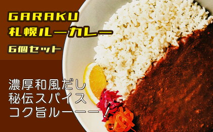 【北海道で大行列のできる人気スープカレー店】GARAKUルーカレー6個セット