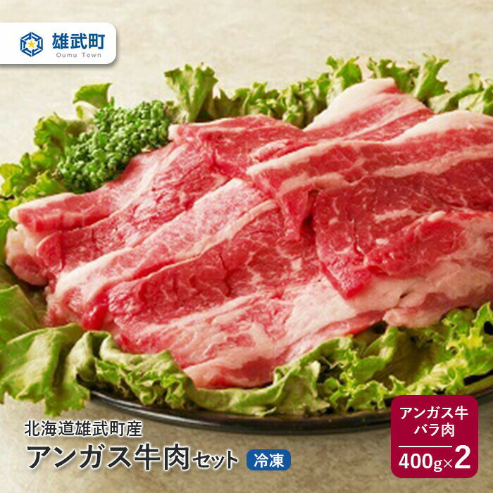 北海道産 牛肉 アンガス牛 冷凍 バラ 400g × 2 国産 バラ肉 焼き肉 北海道 取り寄せ ふるさと納税 雄武 雄武町[09115]