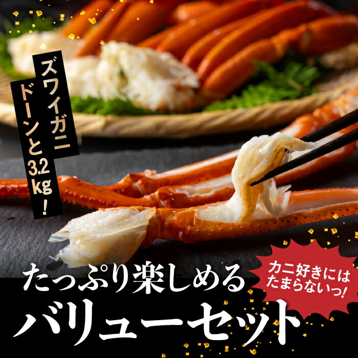 【ふるさと納税】ブロンズランクズワイガニ 3.2kg 北海道 かに 足 カニ ズワイガニ ずわい蟹 蟹 冷凍 かに脚 オホーツク オホーツク産 鍋 蒸し 海鮮 魚介 魚介類 たっぷり ふるさと納税 雄武町 雄武【12358】