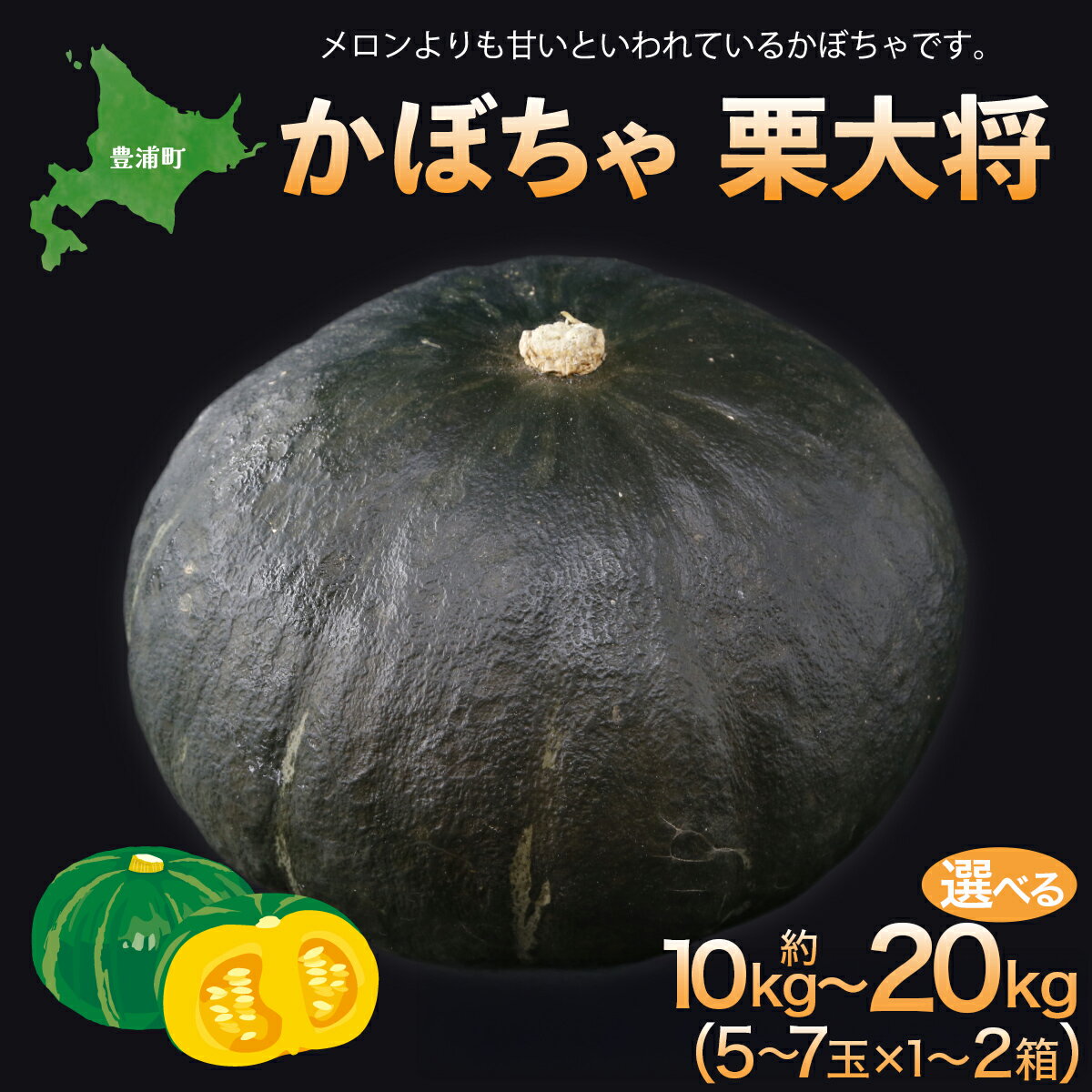 [先行予約]北海道 豊浦町 かぼちゃ 栗大将 選べる容量 10kg 〜 20kg (2025年9月の収穫後より順次発送) [ ふるさと納税 人気 おすすめ ランキング 野菜 その他野菜 かぼちゃ 南瓜 カボチャ 国産 天麩羅 煮つけ 甘い 北海道 豊浦町 送料無料 ]