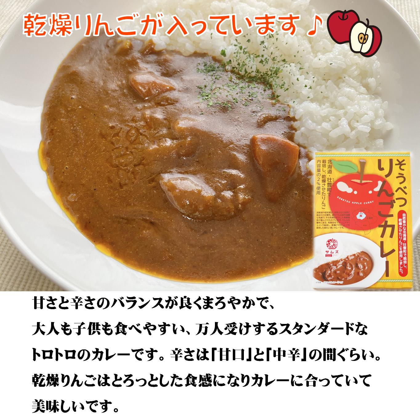 【ふるさと納税】≪ご当地レトルトカレー≫そうべつりんごカレー5箱 【 ふるさと納税 人気 おすすめ ランキング 北海道 壮瞥 米 レトルトカレー リンゴ 林檎 アップル 白米 贈り物 贈物 贈答 ギフト 大容量 詰合せ セット 北海道 壮瞥町 送料無料 】 SBTA049 f015750-sobetsu-10000022 北海道壮瞥町 サンプル画像2