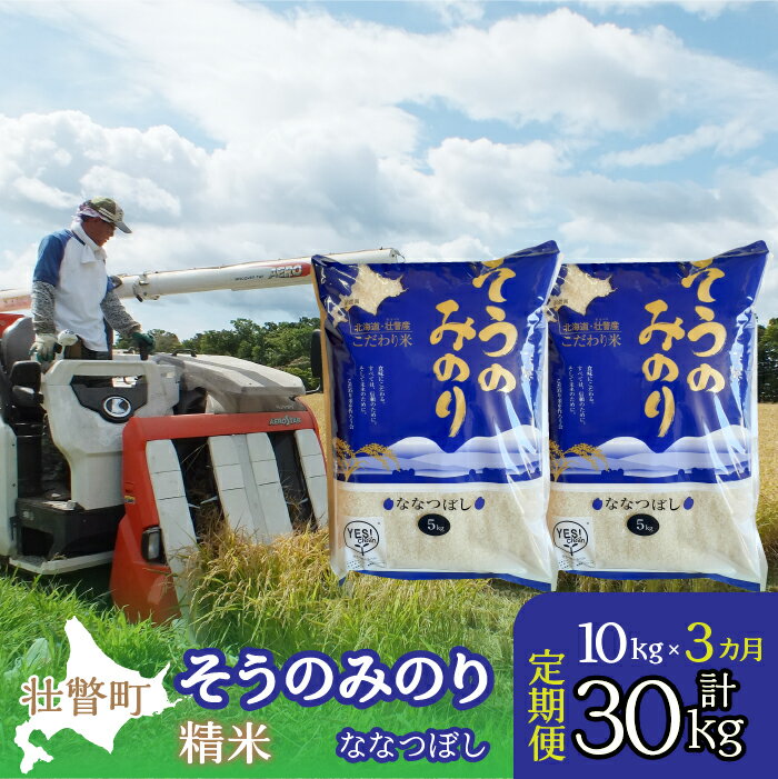 30位! 口コミ数「0件」評価「0」【3ヵ月定期配送】（精米10kg）そうのみのり『ななつぼし』北海道有珠山エリアの高品質米 ふるさと納税 人気 おすすめ ランキング 北海道 ･･･ 