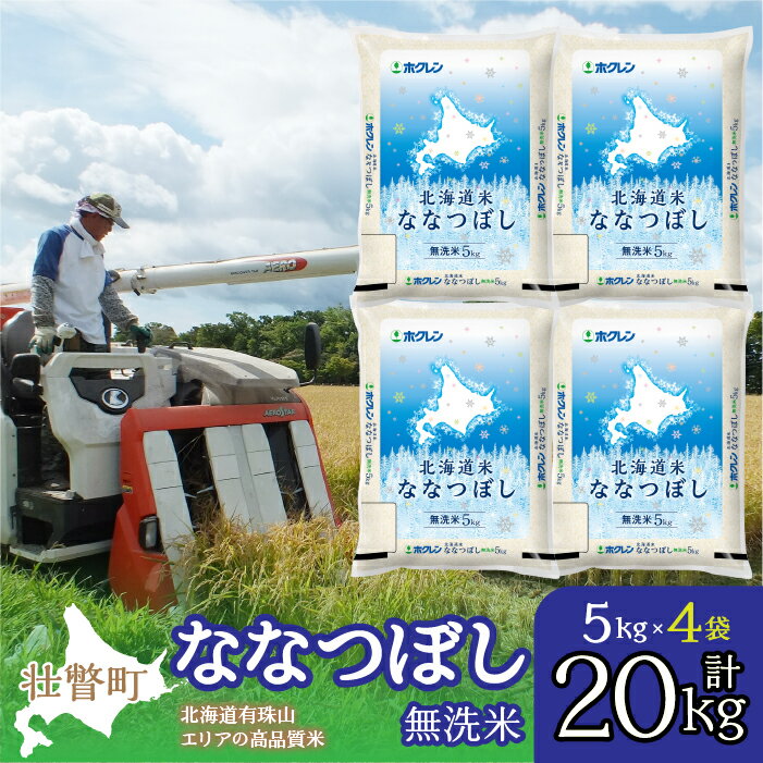 【ふるさと納税】北海道産 北海道米ななつぼし 無洗米 20k