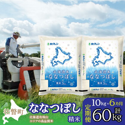 定期便 6ヵ月連続6回 北海道産 北海道米ななつぼし 精米 10kg ふるさと納税 人気 おすすめ ランキング 米 こめ 精米 白米 ご飯 ごはん ななつぼし 10kg 定期便 北海道 壮瞥町 送料無料 SBTD097