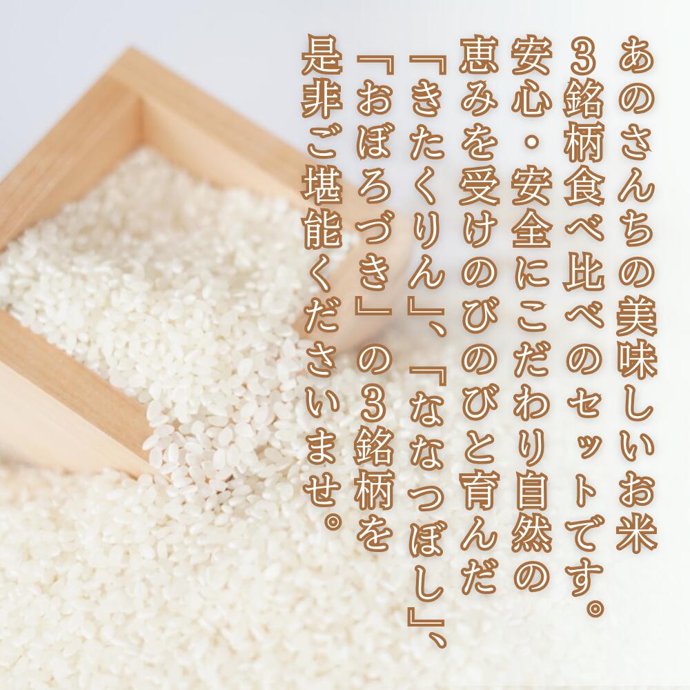 ふるさと納税 人気 おすすめ ランキング 米 こめ 精米 白米 ご飯 ごはん ななつぼし きたくりん おぼろづき 北海道 壮瞥町 送料無料　【ふるさと納税】【令和7年産新米】10月上旬よりお届け あのさんちの美味しいお米（きたくりん・おぼろづき・ななつぼし） 3種の食べ比べ 精米6kg 【 ふるさと納税 人気 米 こめ 精米 白米 ご飯 ごはん ななつぼし きたくりん おぼろづき 北海道 壮瞥町 送料無料 】 SBTL012