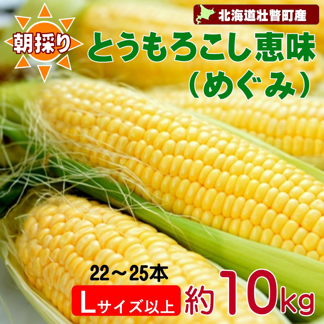 [2026年8月下旬よりお届け][朝採り]北海道壮瞥町産 とうもろこし恵味(めぐみ)Lサイズ以上約10kg(22〜25本)[ ふるさと納税 人気 とうもろこし 恵味 めぐみ コーン 朝採り スープ 野菜 旬 甘い 新鮮 北海道産 北海道 壮瞥町 送料無料 ]