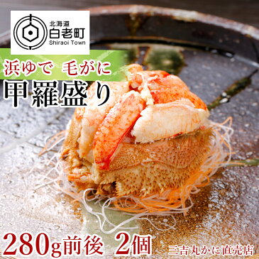 【ふるさと納税】 【浜ゆで】北海道産毛ガニ甲羅盛り2個(280g前後2個)甲羅盛り 毛がに 毛ガニ 毛蟹 ケガニ 毛かに 毛カニ 蟹 カニ 北海道ふるさと納税 白老 ふるさと納税 北海道 【AS033】