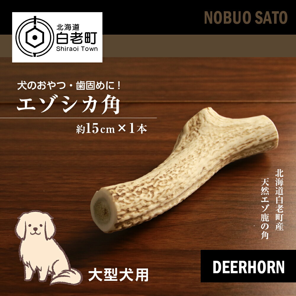 4位! 口コミ数「8件」評価「5」犬のおやつ・歯固めに！エゾシカ角 約15cm×1本（大型犬用）犬 ペット 大型犬 おもちゃ おやつ 歯固め エゾシカ ドッグガム 北海道 北･･･ 