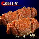 【ふるさと納税】毛蟹 ボイル済み 冷凍 3尾セット 約1.9