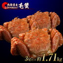 【ふるさと納税】毛蟹 ボイル済み 冷凍 3尾セット 約1.7